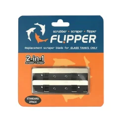 Flipper Cleaner Stainless Steel Replacement Blades for Glass Aquariums Black Standard 2 Count