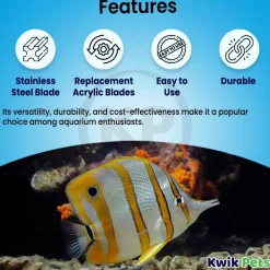 Flipper Platinum Aquarium Scraper for Glass and Acrylic Tanks 18-in