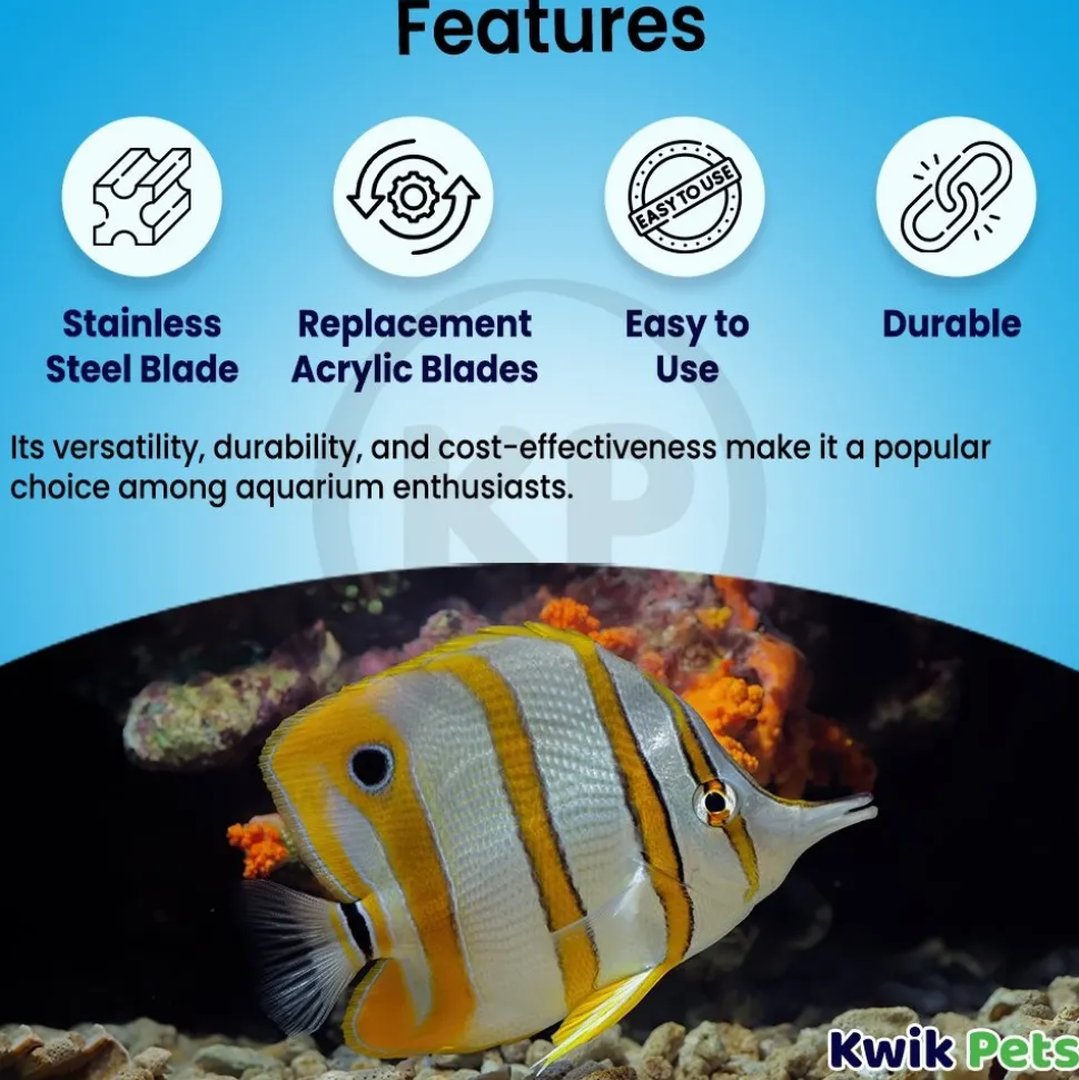 Flipper Platinum Aquarium Scraper for Glass and Acrylic Tanks 18-in