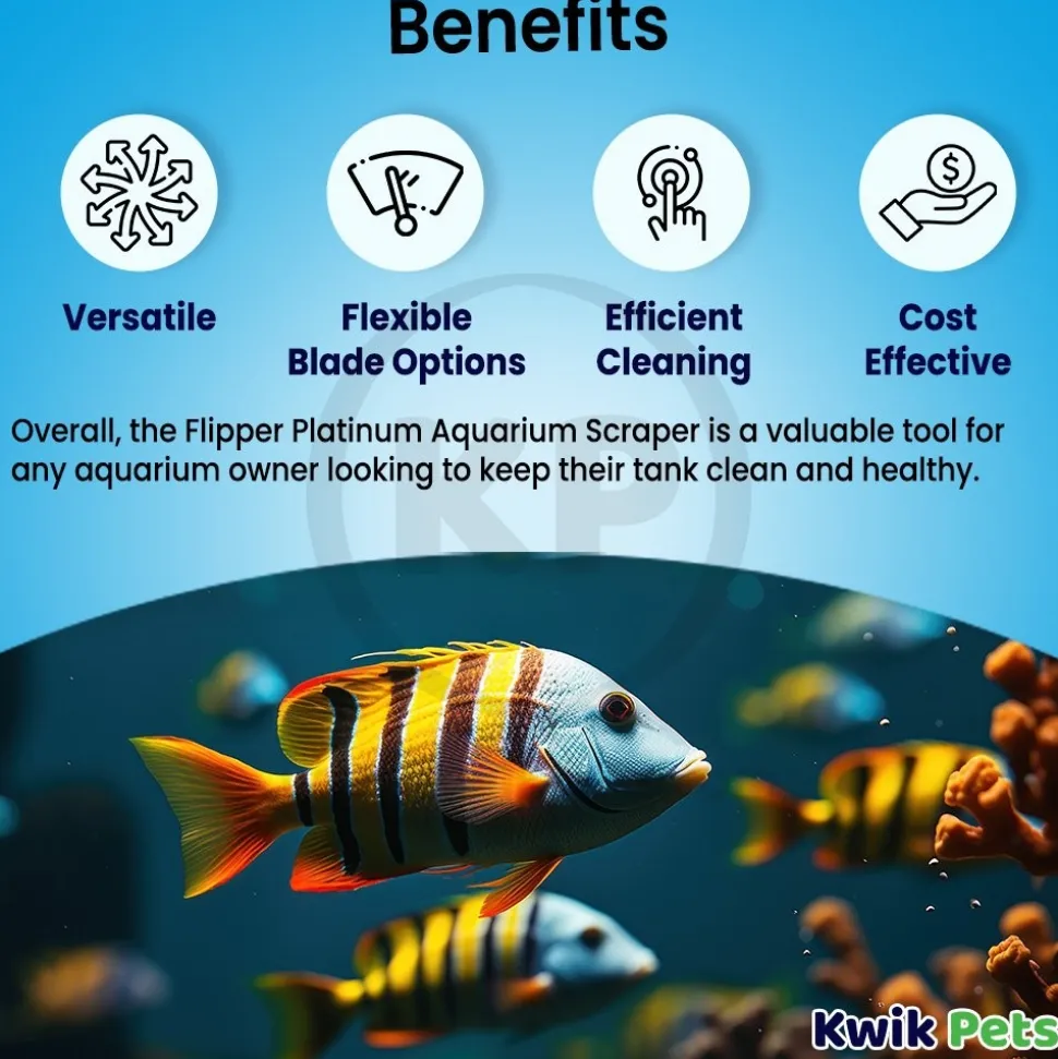 Flipper Platinum Aquarium Scraper for Glass and Acrylic Tanks 18-in