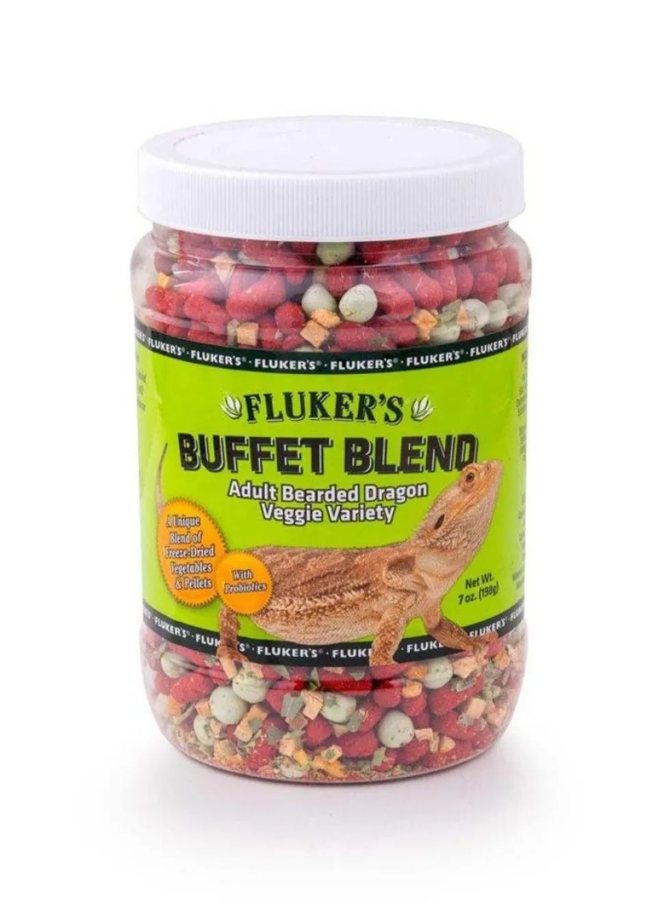 Fluker's Buffet Blend Veggie Variety Adult Bearded Dragon Freeze Dried Food 7-oz