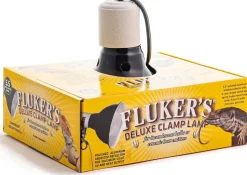 Fluker's Deluxe Ceramic Clamp Lamp with Switch Black 5.5-in