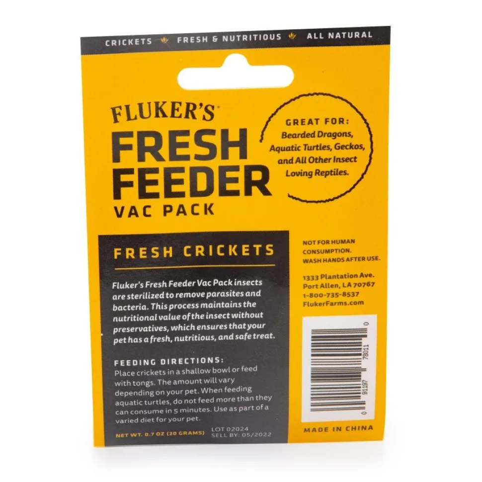 Fluker's Fresh Feeder Vac Pack Crickets Reptile Food 0.7-oz