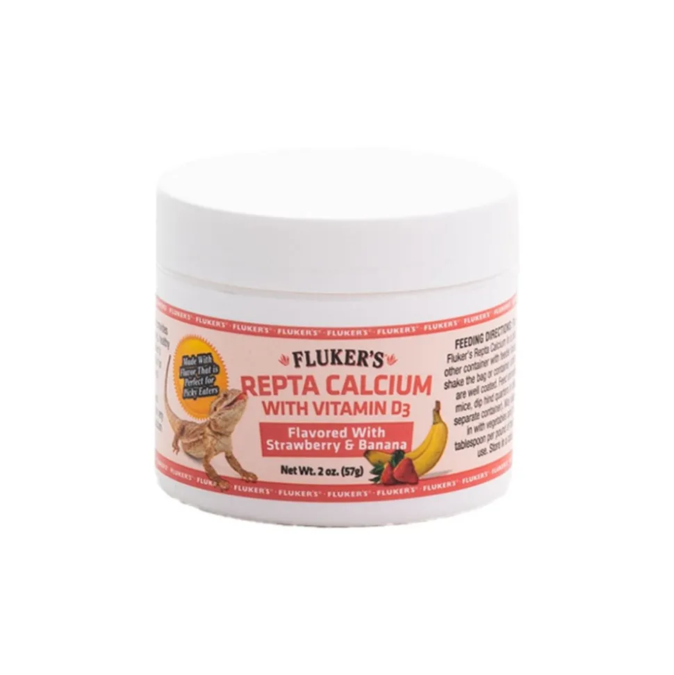 Fluker's Repta Calcium Vitamin D3 Strawberry-Banana Flavored Supplement for Reptiles 4-oz
