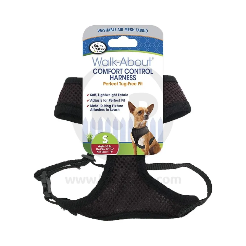 Four Paws Comfort Control Dog Harness Black Small