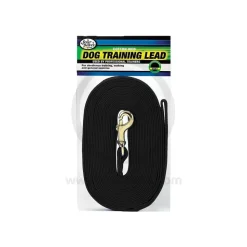 Four Paws Cotton Web Dog Training Lead Black 10-ft