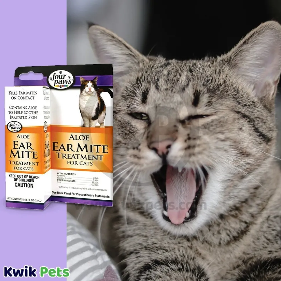 Four Paws Healthy Promise Aloe Ear Mite Treatment For Cats 0.75-oz