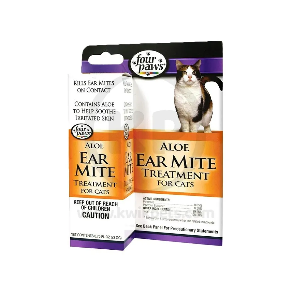 Four Paws Healthy Promise Aloe Ear Mite Treatment For Cats 0.75-oz
