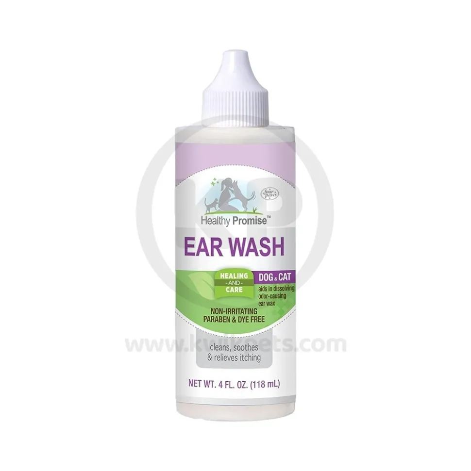 Four Paws Healthy Promise Ear Wash for Dogs & Cats 4-oz