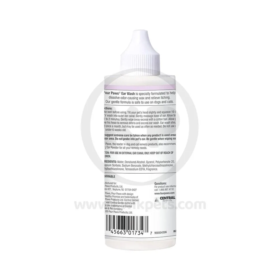 Four Paws Healthy Promise Ear Wash for Dogs & Cats 4-oz