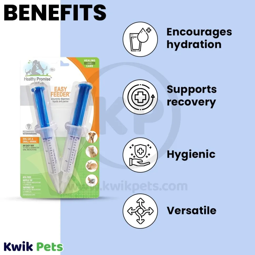 Four Paws Healthy Promise Easy Feeder Pet Feeding Syringe for Dogs, Cats & Small Animals 2 Count