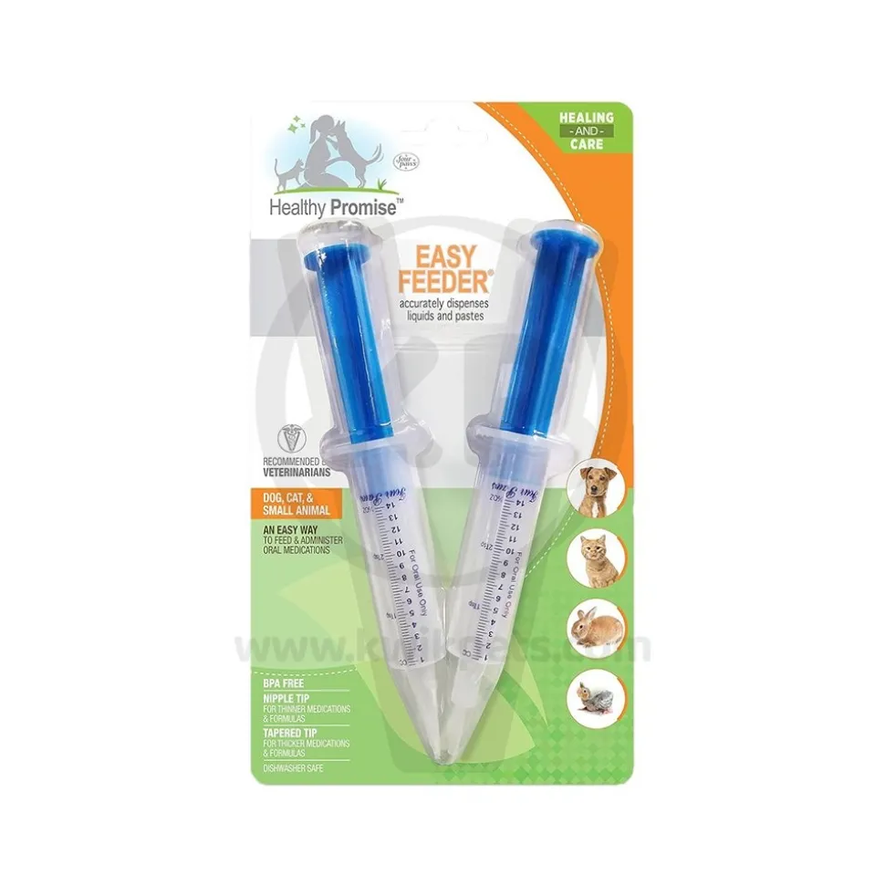 Four Paws Healthy Promise Easy Feeder Pet Feeding Syringe for Dogs, Cats & Small Animals 2 Count
