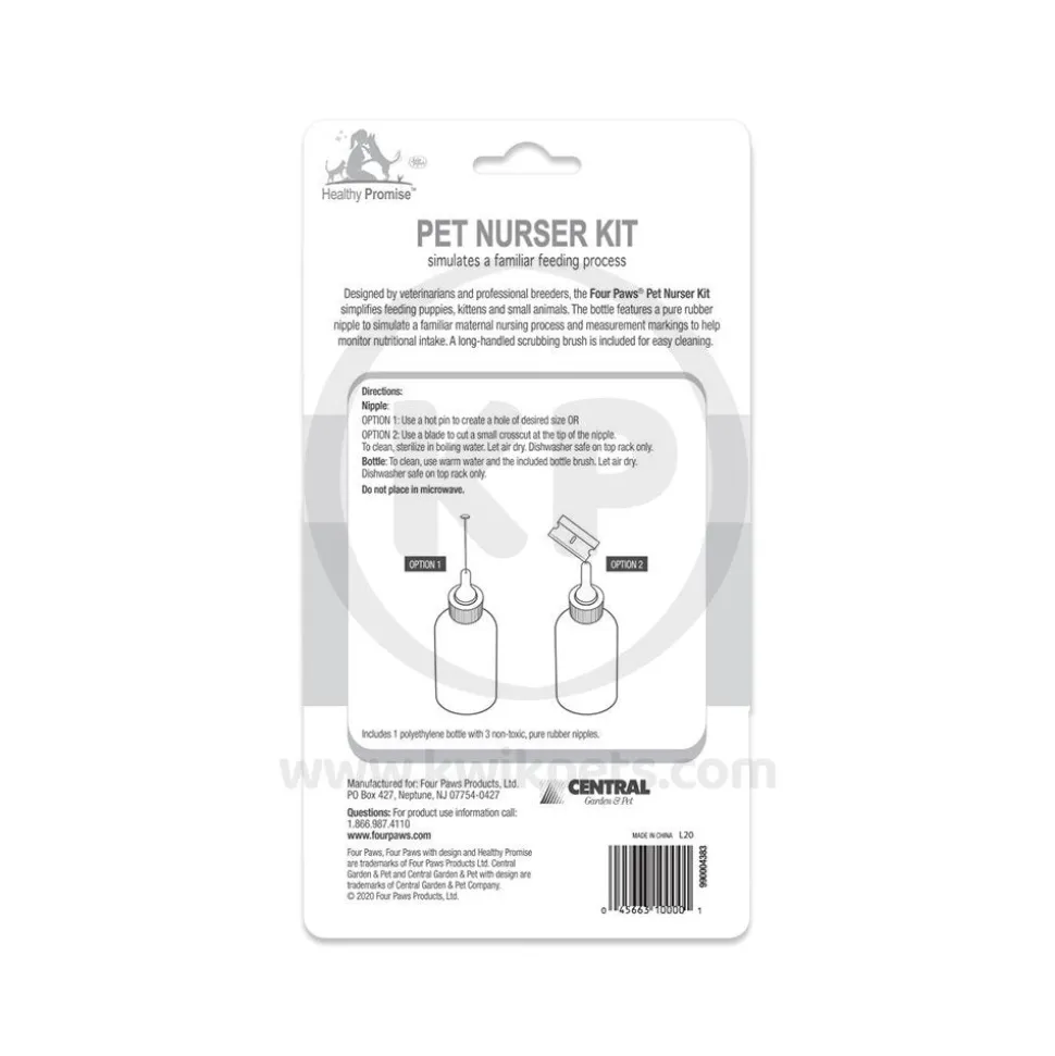 Four Paws Healthy Promise Pet Nurser Bottles for Puppy Kitten & Small Animals 2 Count