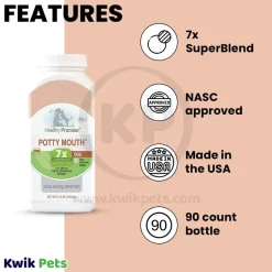 Four Paws Healthy Promise Potty Mouth Coprophagia Stool Eating Deterrent Dog Chewable Tablets 90 Count 5.14-oz