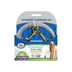 Four Paws Heavy Weight Dog Tie-Out Cable Silver 10-ft