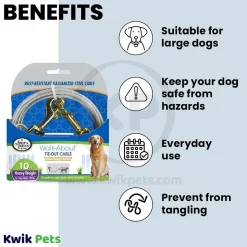 Four Paws Heavy Weight Dog Tie-Out Cable Silver 10-ft