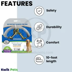 Four Paws Heavy Weight Dog Tie-Out Cable Silver 10-ft