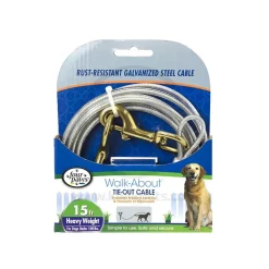 Four Paws Heavy Weight Dog Tie-Out Cable Silver 15-ft