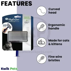 Four Paws Magic Coat Comfort-Grip Cat Slicker Brush Medium