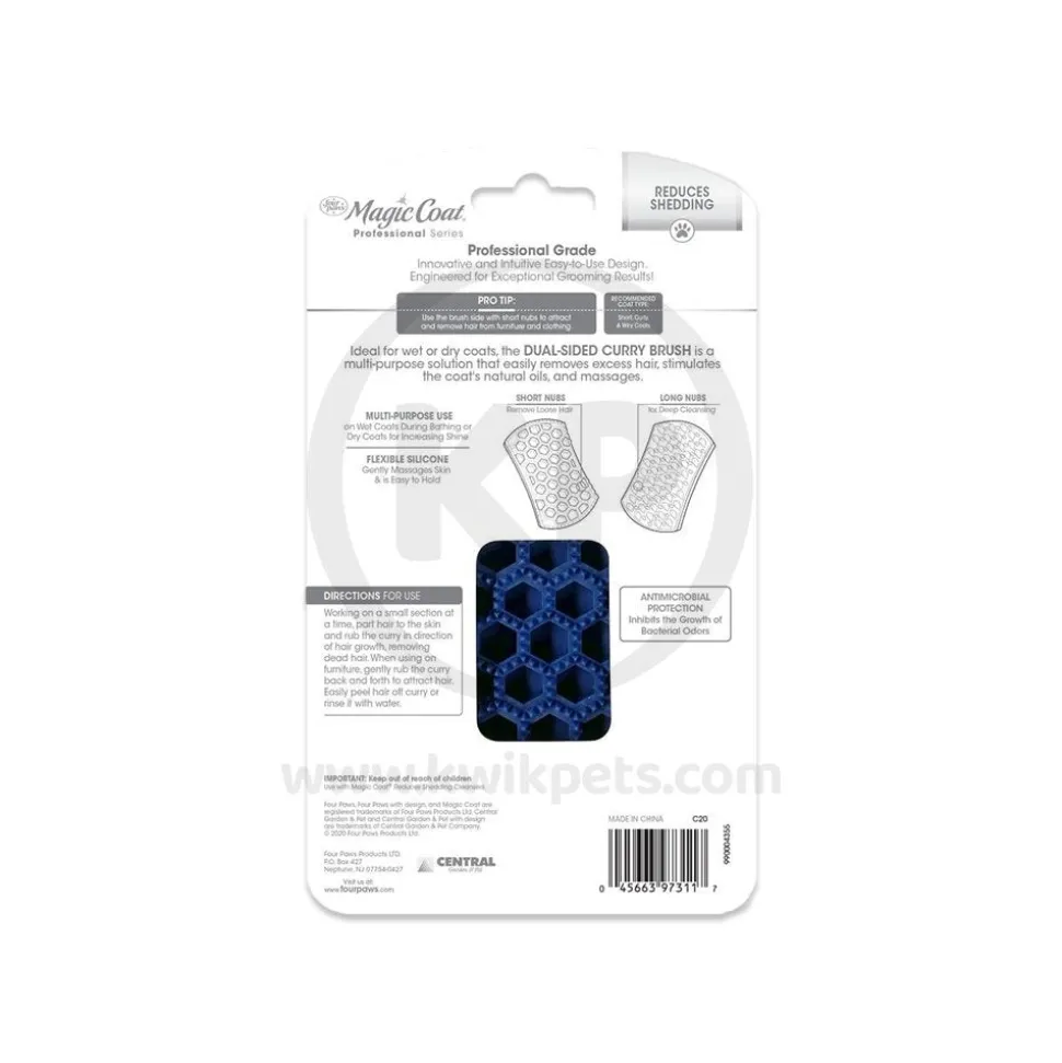 Four Paws Magic Coat Dual-Sided Curry Brush for Dogs