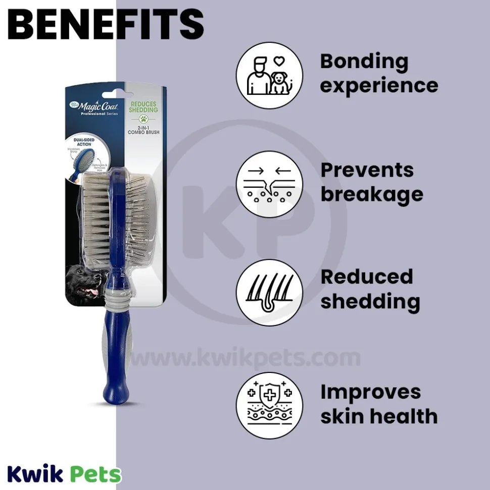 Four Paws Magic Coat 2-in-1 Combo Pin and Bristle Dog Brush