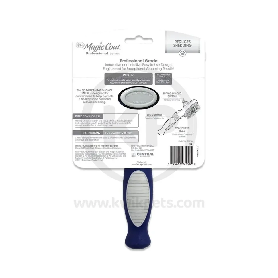 Four Paws Magic Coat Self-Cleaning Slicker Brush for Dogs One Size