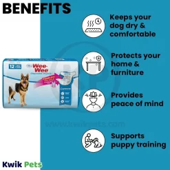 Four Paws Wee-Wee Disposable Dog Diapers Large/XL 12 Count
