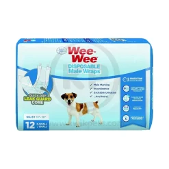Four Paws Wee Wee Disposable Male Dog Wraps X-Small/Small 12pk