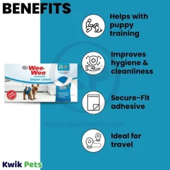 Four Paws Wee-Wee Dog Diaper Garment Pads One Size 24 Count