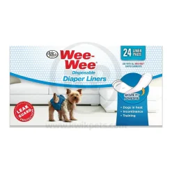 Four Paws Wee-Wee Dog Diaper Garment Pads One Size 24 Count