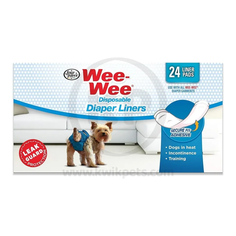 Four Paws Wee-Wee Dog Diaper Garment Pads One Size 24 Count