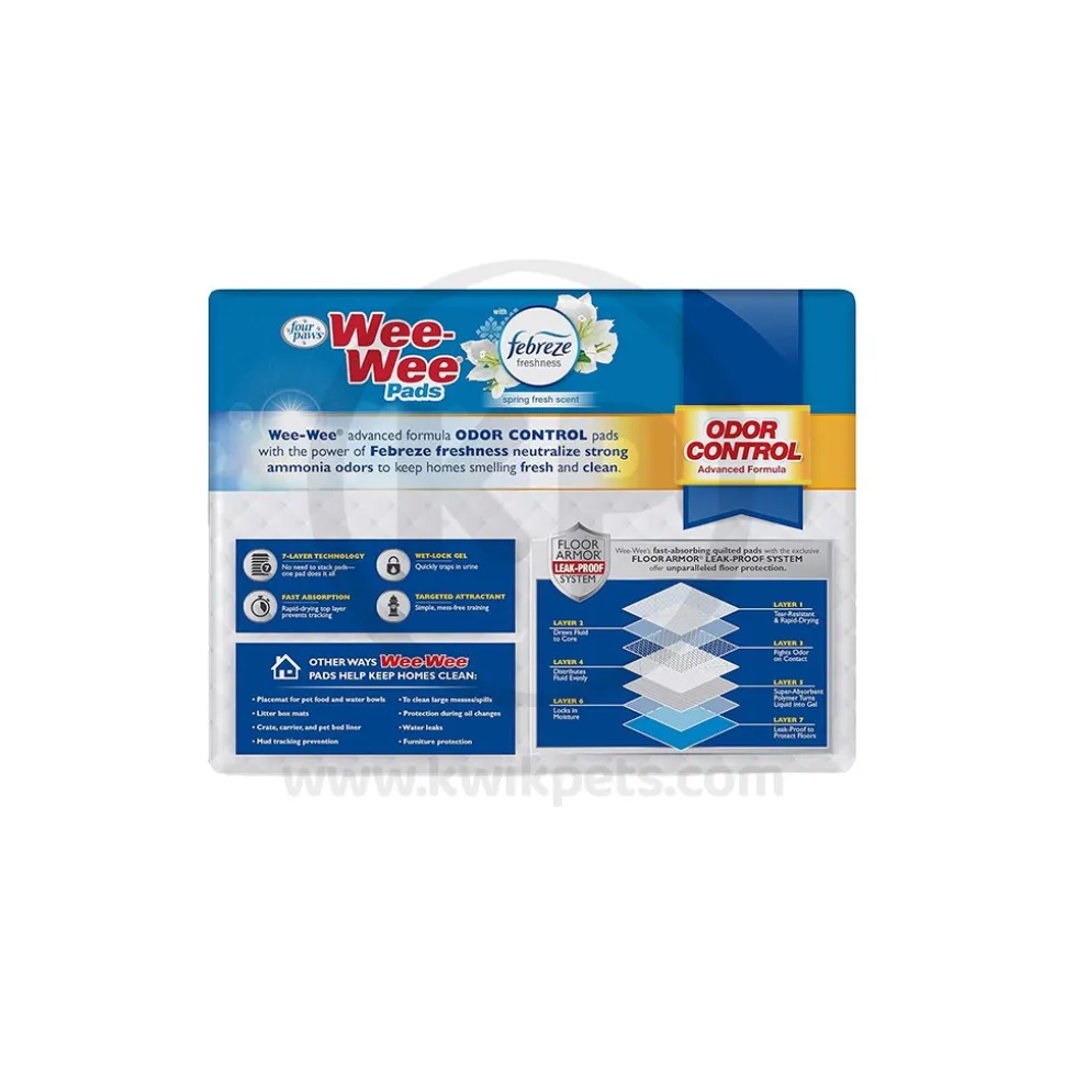 Four Paws Wee-Wee Odor Control Dog Training Pads with Febreze Freshness 50 Count 22 in X 23 in
