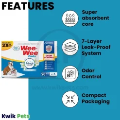 Four Paws Wee-Wee Odor Control Dog Training Pads with Febreze Freshness 50 Count 22 in X 23 in