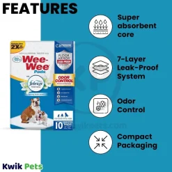 Four Paws Wee-Wee Odor Control Dog Training Pads with Febreze Freshness 10 Count 22 in X 23 in