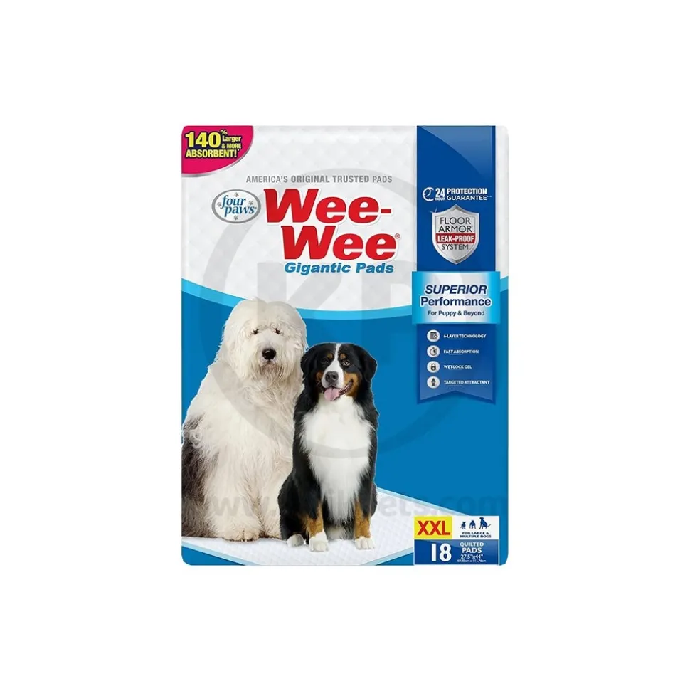 Four Paws Wee-Wee Superior Performance Gigantic Dog Pee Pads 18 Count 27.5 in X 44 in