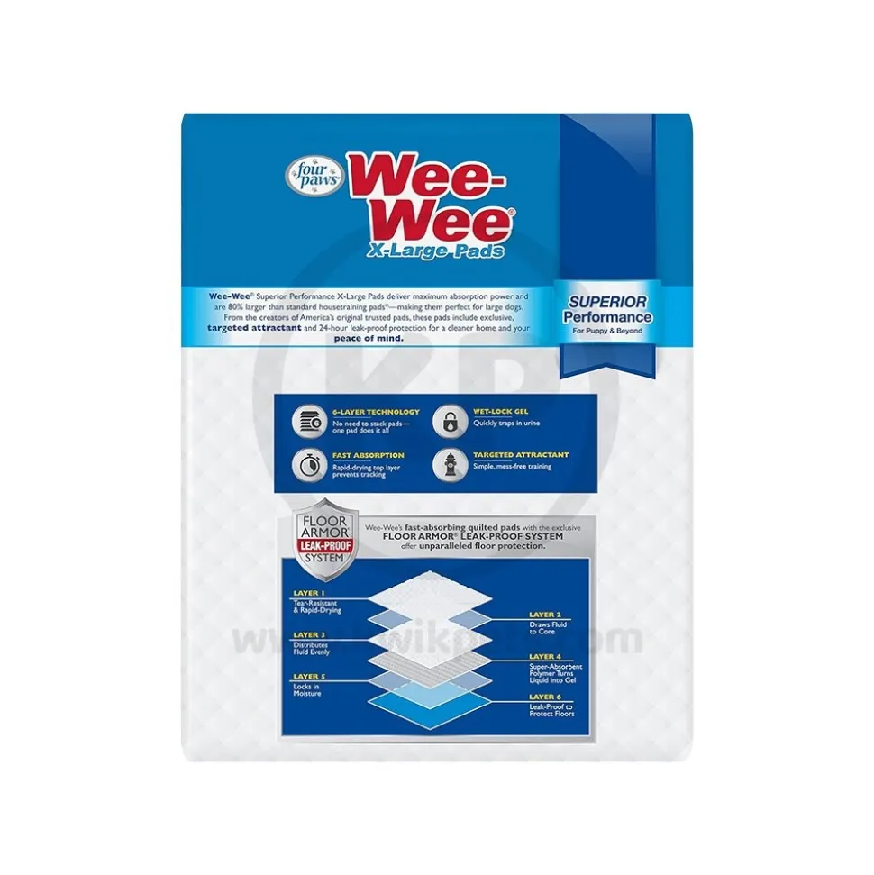 Four Paws Wee-Wee Superior Performance X-Large Dog Pee Pads 21 Count 28 in X 34 in