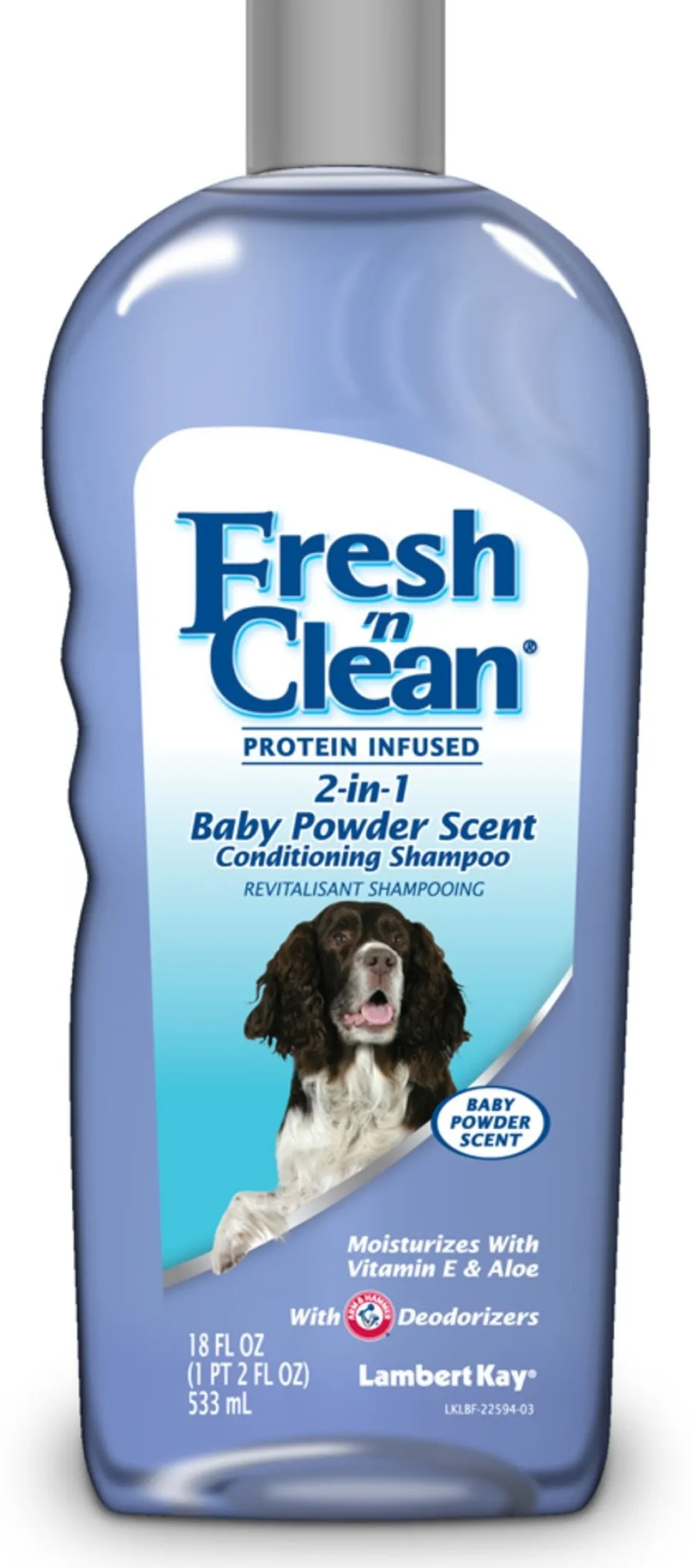 Fresh ’n Clean Baby Powder Scent 2-in-1 Conditioning Shampoo for Dogs 18-oz
