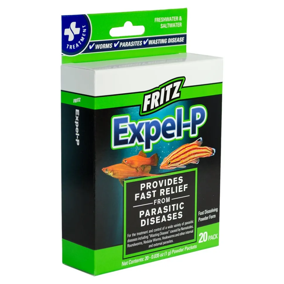 Fritz Expel-P Parasitic Treatment for Freshwater & Saltwater Aquarium Fish 20 Count