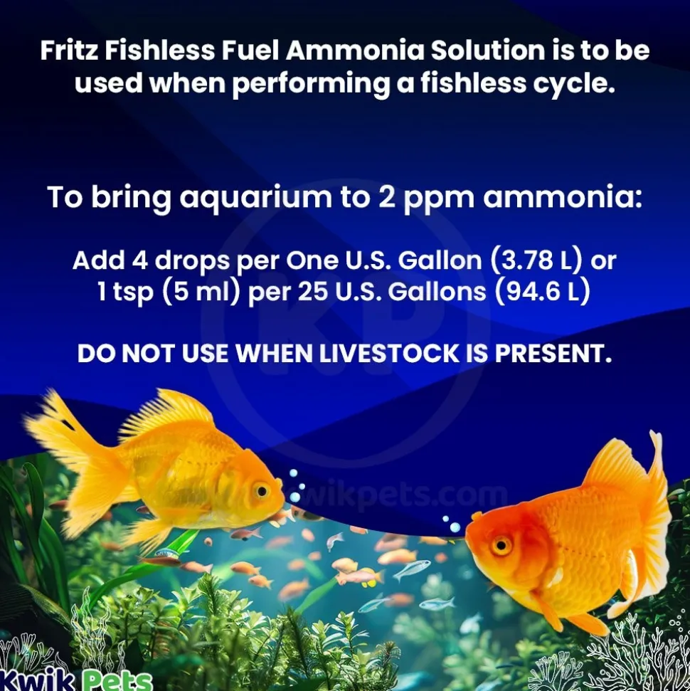 Fritz FritzZyme Fishless Fuel Ammonia Solution for Aquarium 2-oz