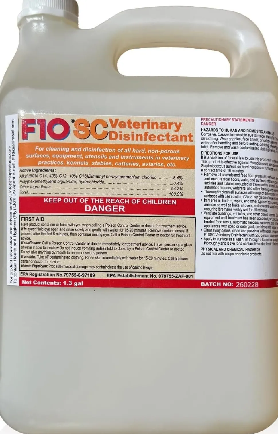 F10SC Veterinary Disinfectant 5 Liter