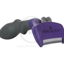 FURminator Undercoat deShedding Tool for Medium & Large Cats with Long Hair Black/Purple