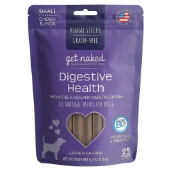 Get Naked Digestive Health Grain-Free Dental Stick Chicken Dog Treats Small 6.2-oz