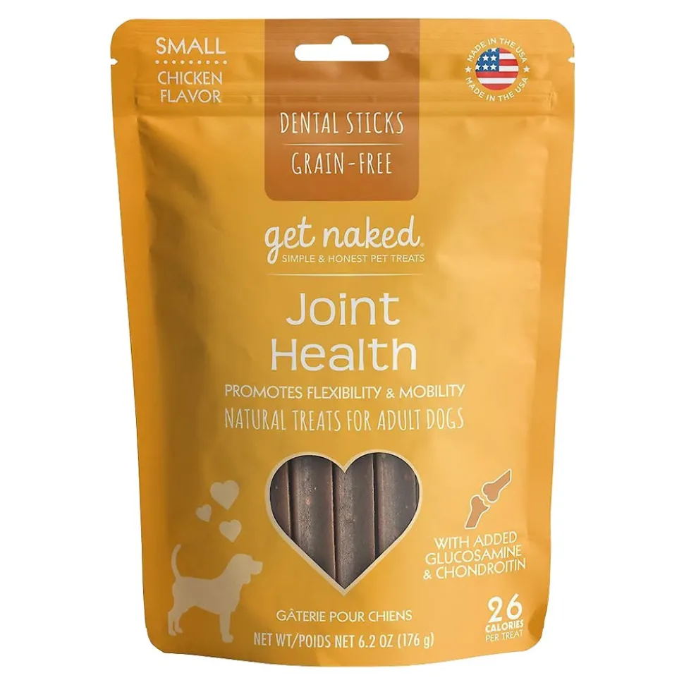 Get Naked Joint Health Grain-Free Dental Stick Chicken Dog Treats Small 6.2-oz