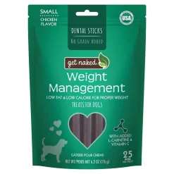 Get Naked Weight Management Grain-Free Dental Stick Chicken Dog Treats Small 6.2-oz