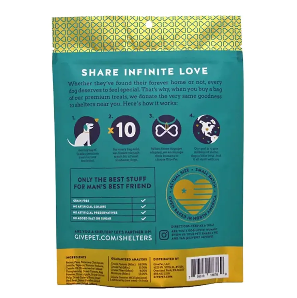 Givepet Breakfast All Day Grain-Free Premium Dog Treats Bacon Egg & Orange 11-oz