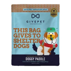 Givepet Doggy Paddle Grain-Free Premium Soft Chewy Dog Treats Coconut, Mango & Pineapple 6-oz