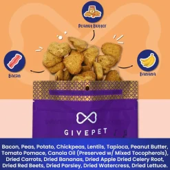 Givepet Dog House Rock Grain-Free Premium Dog Treats Bacon Peanut Butter & Banana 11-oz