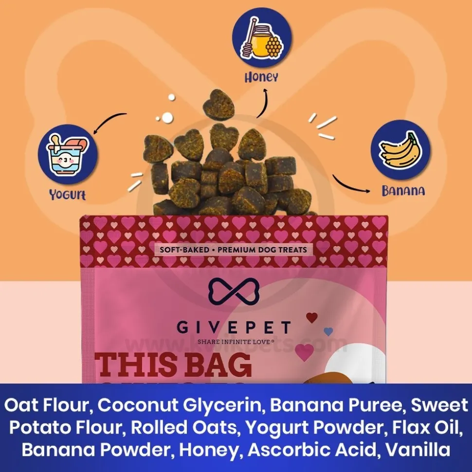 Givepet Sugar Soft-Baked Premium Dog Treats Banana, Yogurt & Honey 6-oz