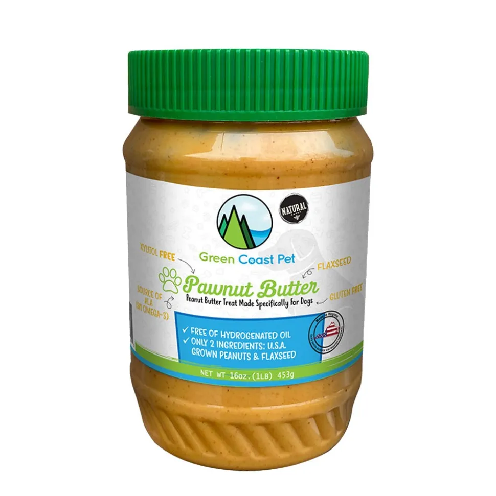 Green Coast Pet Pawnut Butter with Flaxseed Dog Treats 16-oz