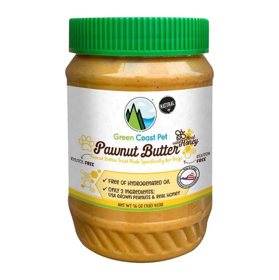 Green Coast Pet Pawnut Butter with Honey Dog Treats 16-oz
